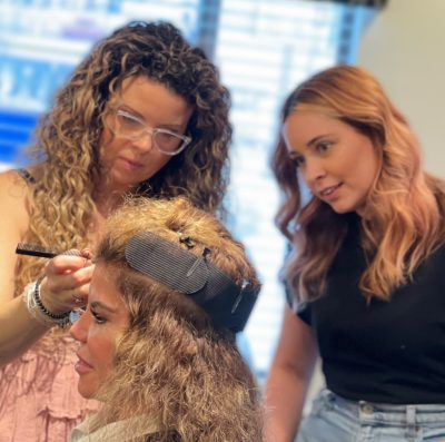Step-by-step guide to Adored Signature Curly Hair Extension install on natural curly hair – seamless, voluminous, and expertly blended.